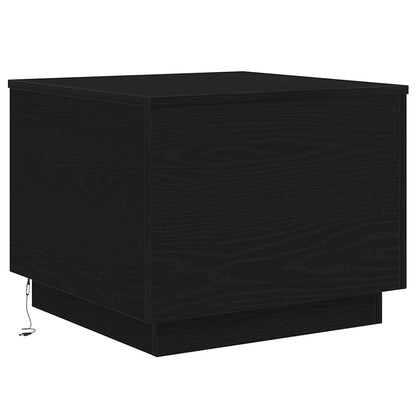 vidaXL Coffee Table with LED Lights Black Oak 50x50x40 cm