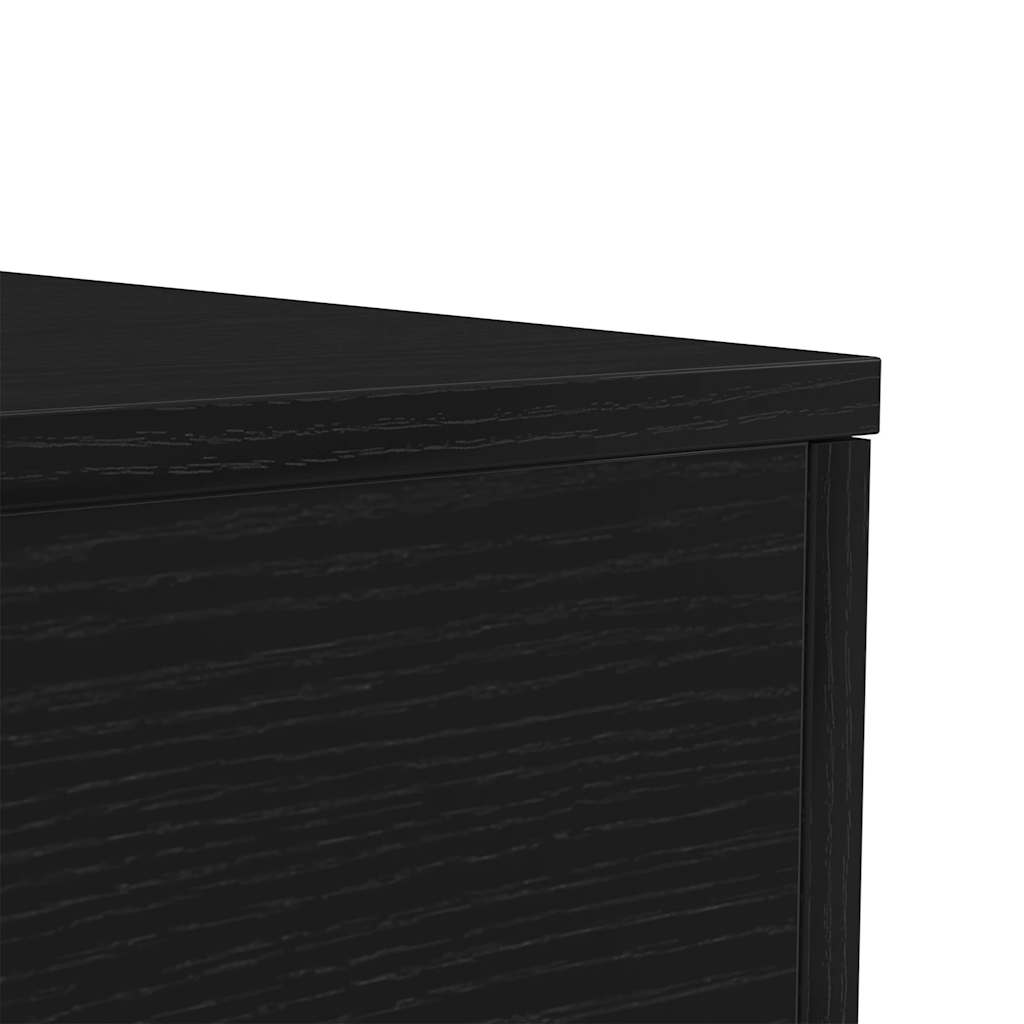 vidaXL Coffee Table with LED Lights Black Oak 90x50x40 cm