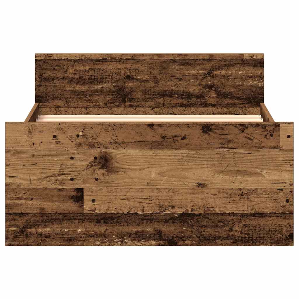 vidaXL Bed Frame without Mattress Old Wood 75x190 cm Engineered Wood