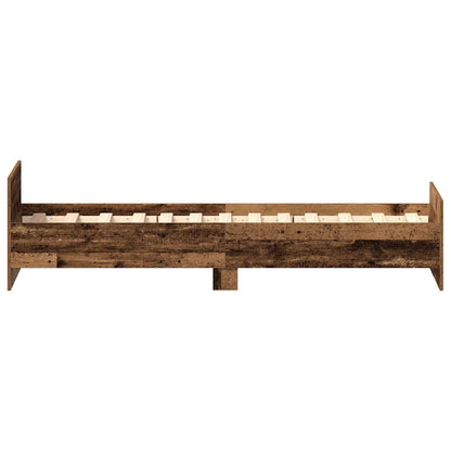 vidaXL Bed Frame without Mattress Old Wood 75x190 cm Engineered Wood