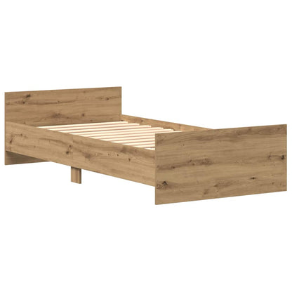 vidaXL Bed Frame without Mattress Artisan Oak 75x190 cm Engineered Wood