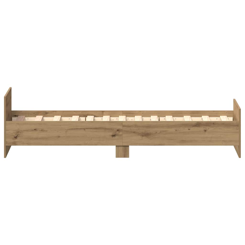 vidaXL Bed Frame without Mattress Artisan Oak 75x190 cm Engineered Wood