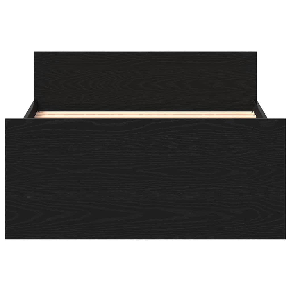 vidaXL Bed Frame without Mattress Black Oak 75x190 cm Engineered Wood