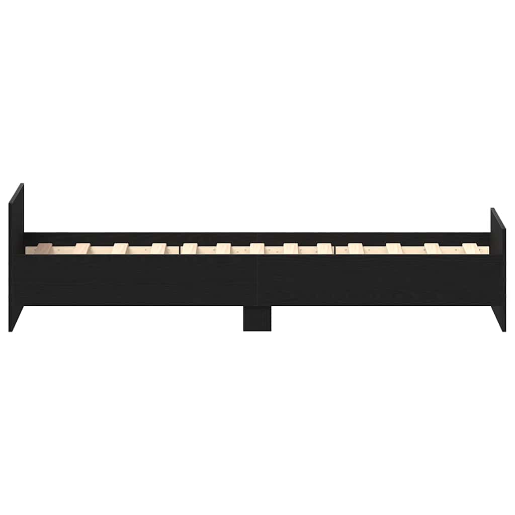vidaXL Bed Frame without Mattress Black Oak 75x190 cm Engineered Wood