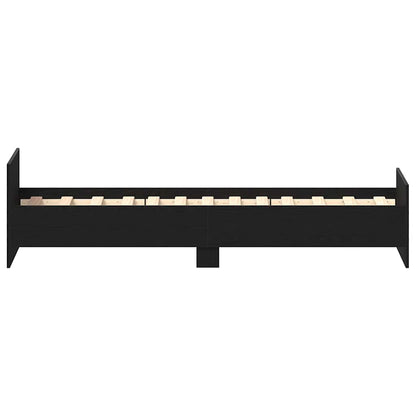 vidaXL Bed Frame without Mattress Black Oak 75x190 cm Engineered Wood