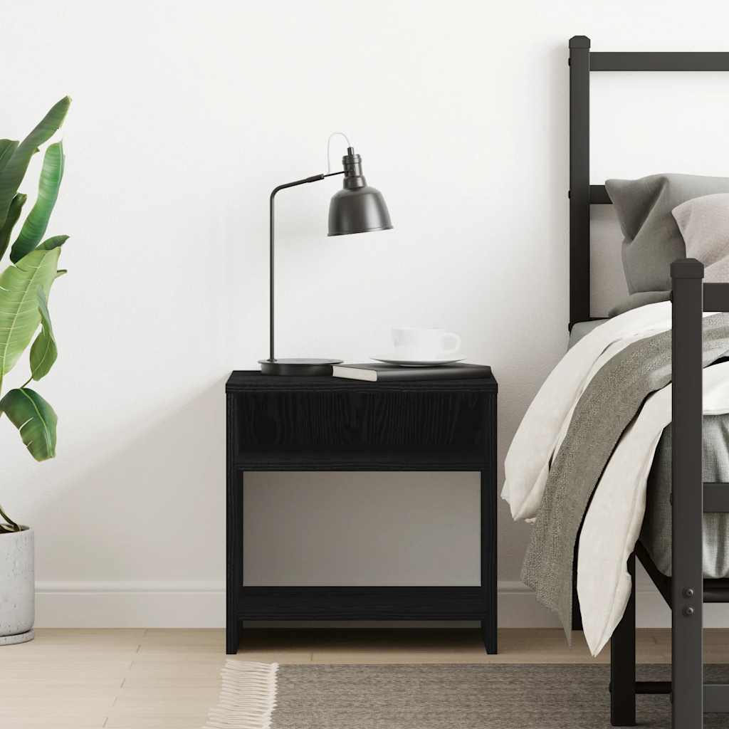 vidaXL Bedside Cabinet Black Oak 40x30x40 cm Engineered Wood