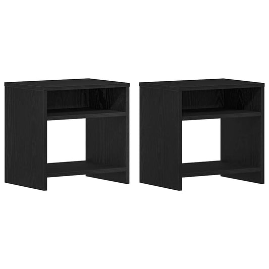 vidaXL Bedside Cabinets 2 pcs Black Oak 40x30x40 cm Engineered Wood