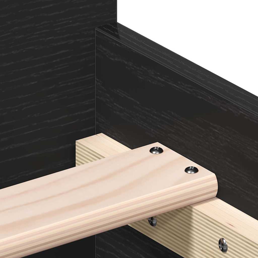 vidaXL Bed Frame without Mattress Black Oak 90x200 cm Engineered Wood