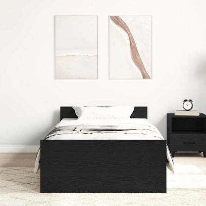 vidaXL Bed Frame without Mattress Black Oak 100x200 cm Engineered Wood