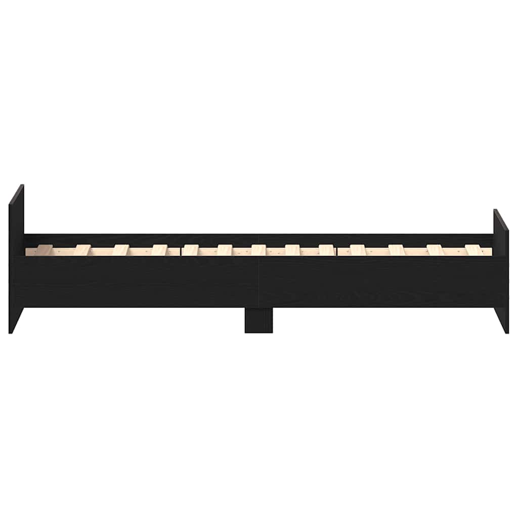 vidaXL Bed Frame without Mattress Black Oak 100x200 cm Engineered Wood