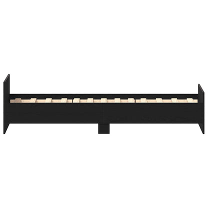 vidaXL Bed Frame without Mattress Black Oak 100x200 cm Engineered Wood