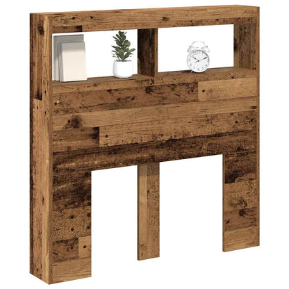 vidaXL Headboard Cabinet with LED Old Wood 100x17x102 cm