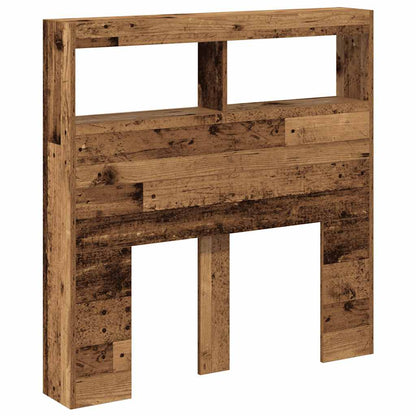 vidaXL Headboard Cabinet with LED Old Wood 100x17x102 cm