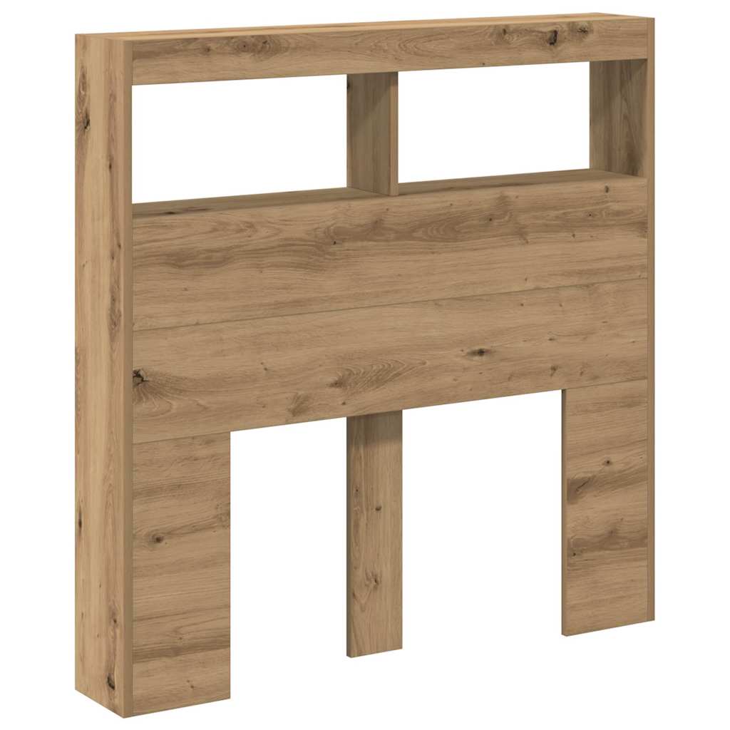 vidaXL Headboard Cabinet with LED Artisan Oak 100x17x102 cm