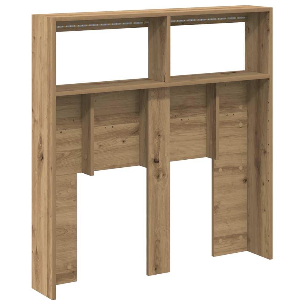 vidaXL Headboard Cabinet with LED Artisan Oak 100x17x102 cm