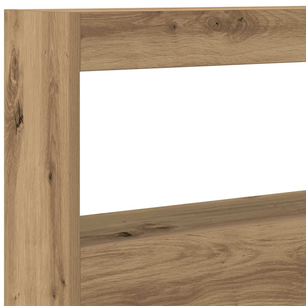 vidaXL Headboard Cabinet with LED Artisan Oak 100x17x102 cm