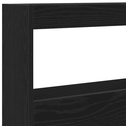 vidaXL Headboard Cabinet with LED Black Oak 100x17x102 cm