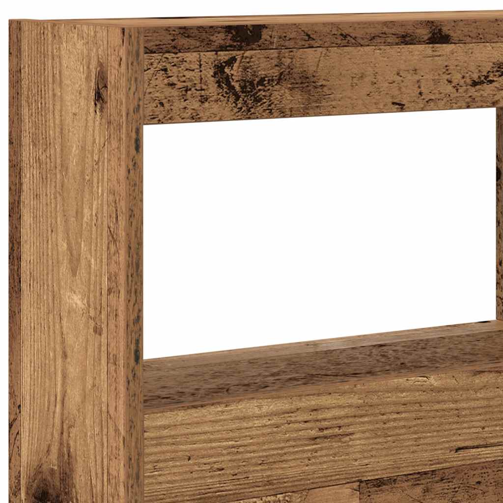 vidaXL Headboard Cabinet with LED Old Wood 140x17x102 cm