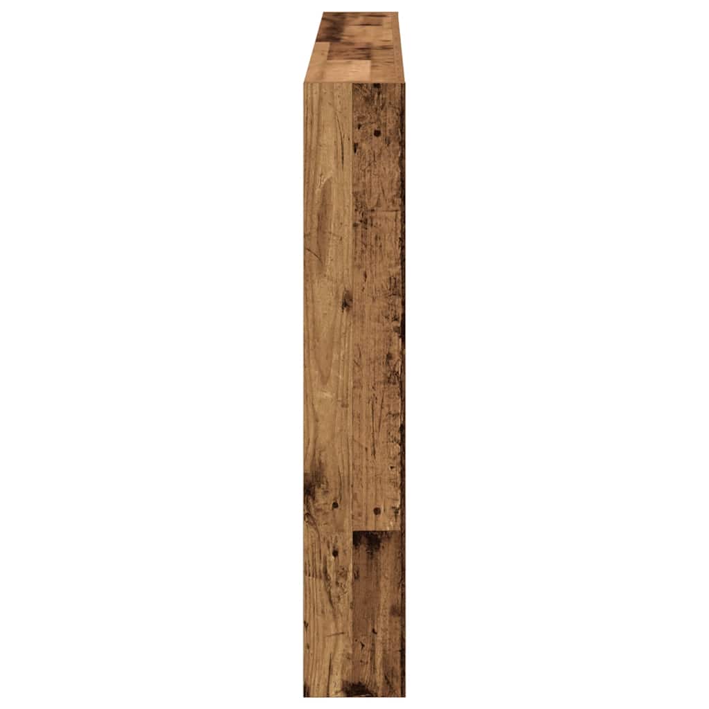 vidaXL Headboard Cabinet with LED Old Wood 160x17x102 cm