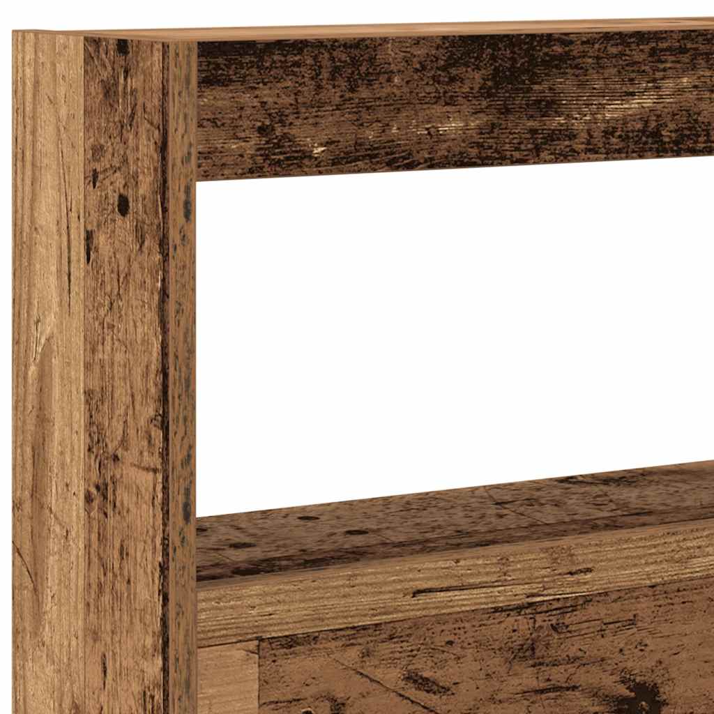 vidaXL Headboard Cabinet with LED Old Wood 160x17x102 cm