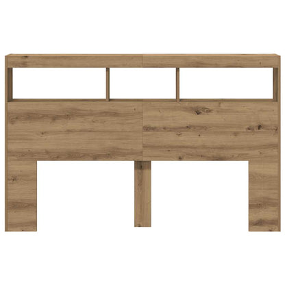 vidaXL Headboard Cabinet with LED Artisan Oak 160x17x102 cm