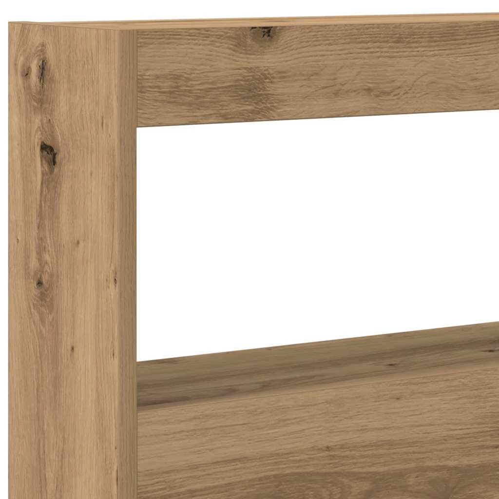 vidaXL Headboard Cabinet with LED Artisan Oak 160x17x102 cm