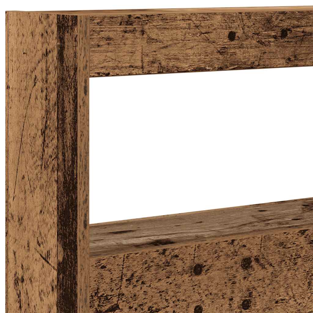 vidaXL Headboard Cabinet with LED Old Wood 180x17x102 cm