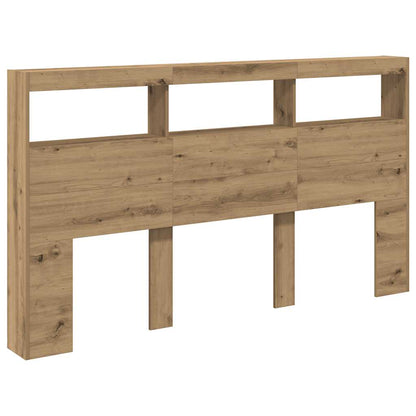 vidaXL Headboard Cabinet with LED Artisan Oak 180x17x102 cm