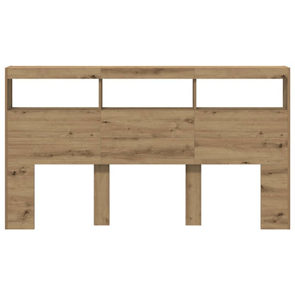 vidaXL Headboard Cabinet with LED Artisan Oak 180x17x102 cm