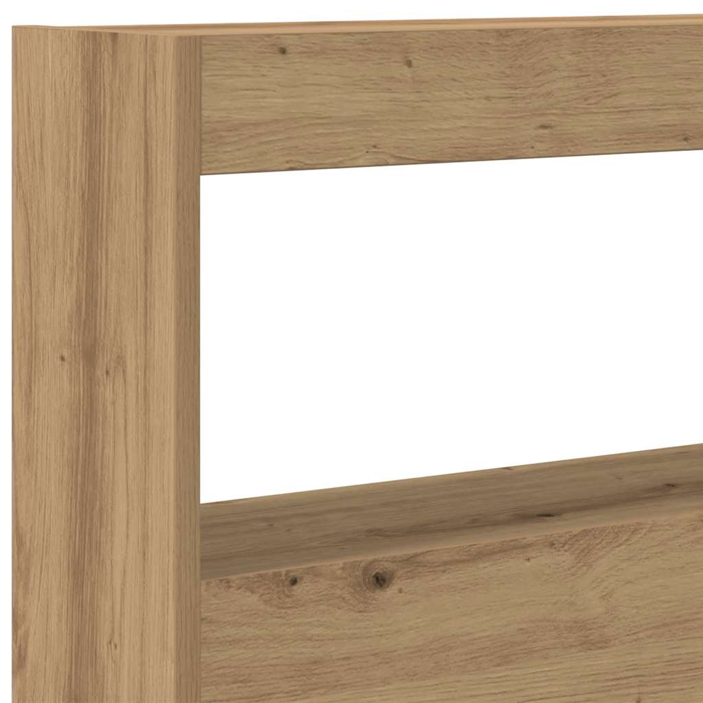 vidaXL Headboard Cabinet with LED Artisan Oak 180x17x102 cm