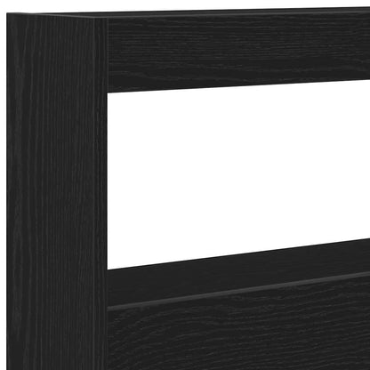 vidaXL Headboard Cabinet with LED Black Oak 180x17x102 cm