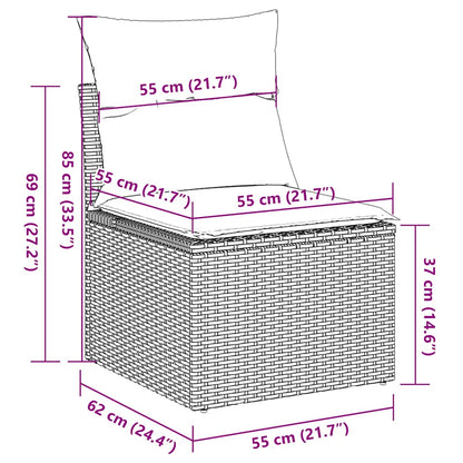 vidaXL 2 Piece Garden Sofa Set with Cushions Light Grey Poly Rattan Acacia