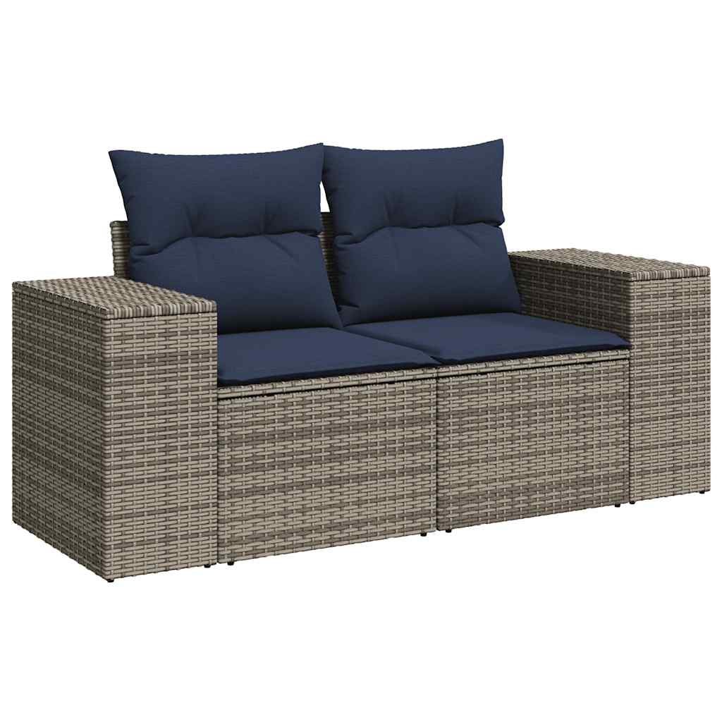 vidaXL 8 Piece Garden Sofa Set with Cushions Brown Poly Rattan Acacia