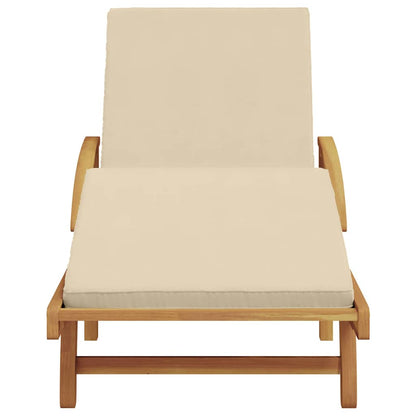 vidaXL Sun Lounger Beige 200 x 67 x 84 cm Solid Acacia Wood