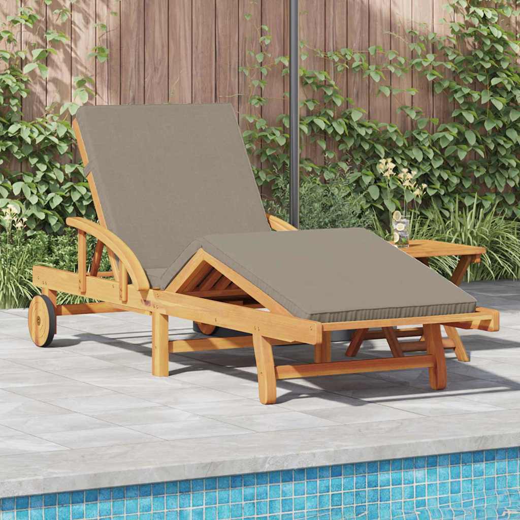 vidaXL Sun Lounger Taupe 200 x 67 x 84 cm Solid Acacia Wood