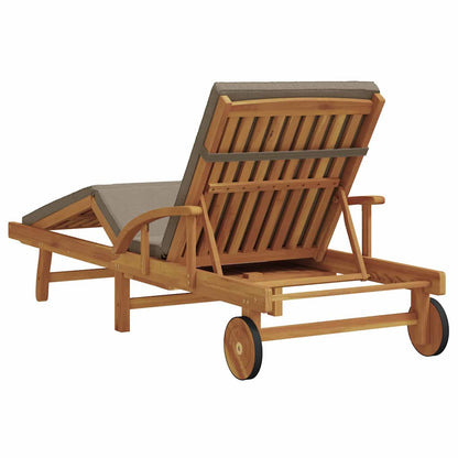 vidaXL Sun Lounger Taupe 200 x 67 x 84 cm Solid Acacia Wood