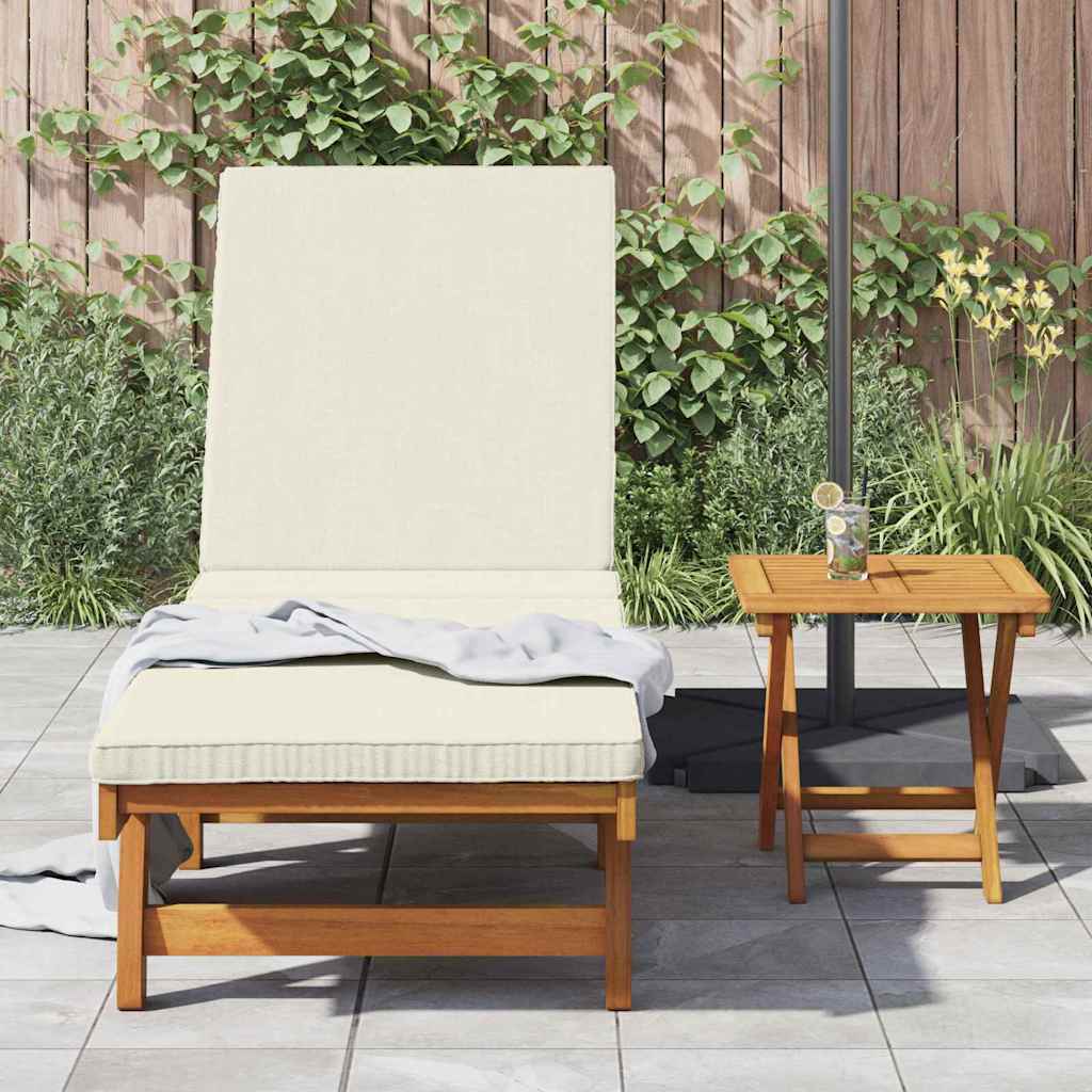 vidaXL Sun Lounger Brown and Cream 199 x 63 x 85 cm Solid Acacia Wood