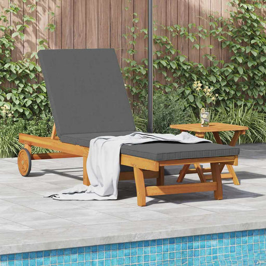 vidaXL Sun Lounger Reclining Brown 199 x 63 x 85 cm Solid Acacia Wood