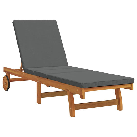 vidaXL Sun Lounger Reclining Brown 199 x 63 x 85 cm Solid Acacia Wood