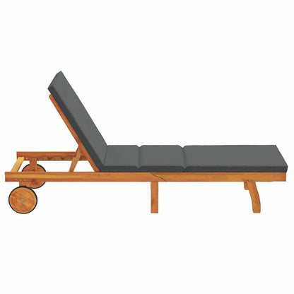 vidaXL Sun Lounger Reclining Brown 199 x 63 x 85 cm Solid Acacia Wood