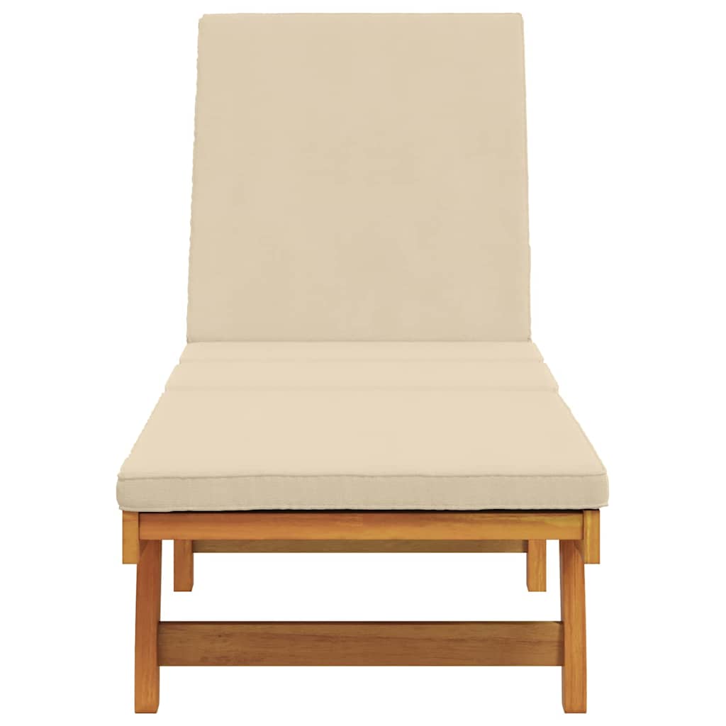 vidaXL Sun Lounger Reclining Brown 199 x 63 x 85 cm Solid Acacia Wood
