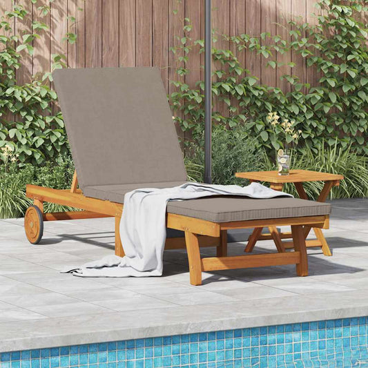 vidaXL Sun Lounger Reclining Brown 199 x 63 x 85 cm Solid Acacia Wood