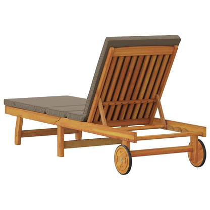 vidaXL Sun Lounger Reclining Brown 199 x 63 x 85 cm Solid Acacia Wood