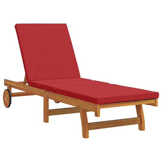 vidaXL Sun Lounger Reclining Brown 199 x 63 x 85 cm Solid Acacia Wood