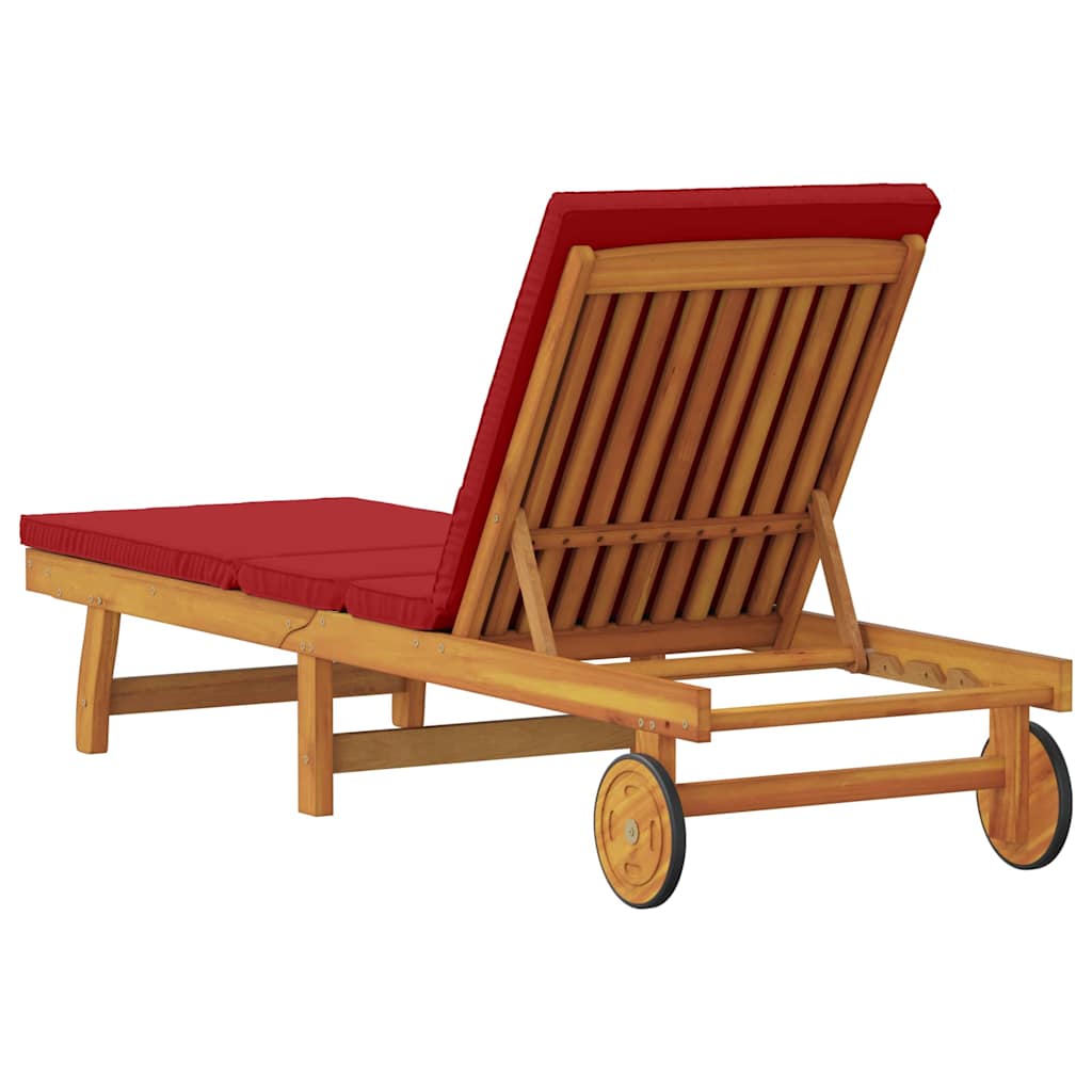 vidaXL Sun Lounger Reclining Brown 199 x 63 x 85 cm Solid Acacia Wood