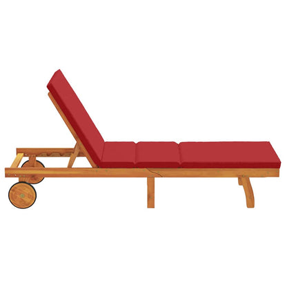 vidaXL Sun Lounger Reclining Brown 199 x 63 x 85 cm Solid Acacia Wood