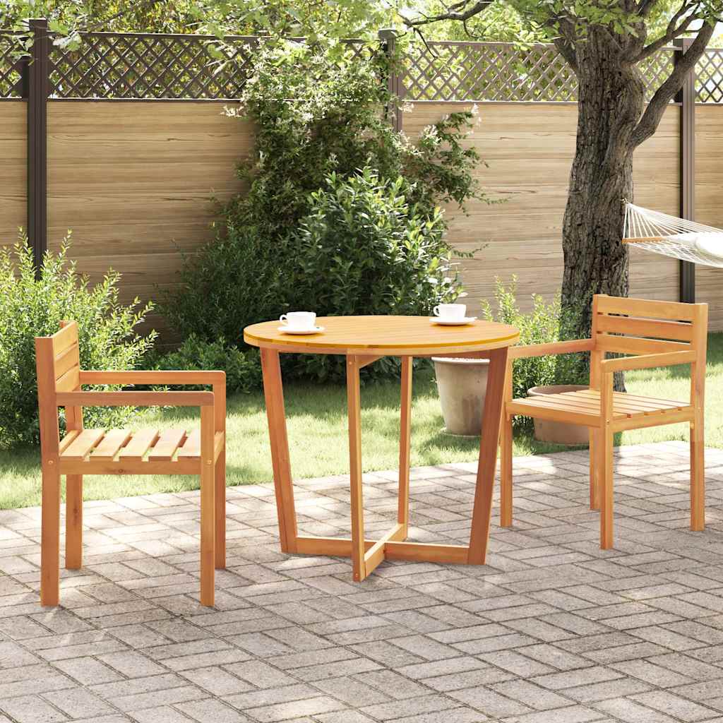 vidaXL Garden Dining Table Round Ø90x75 cm Solid Wood Acacia