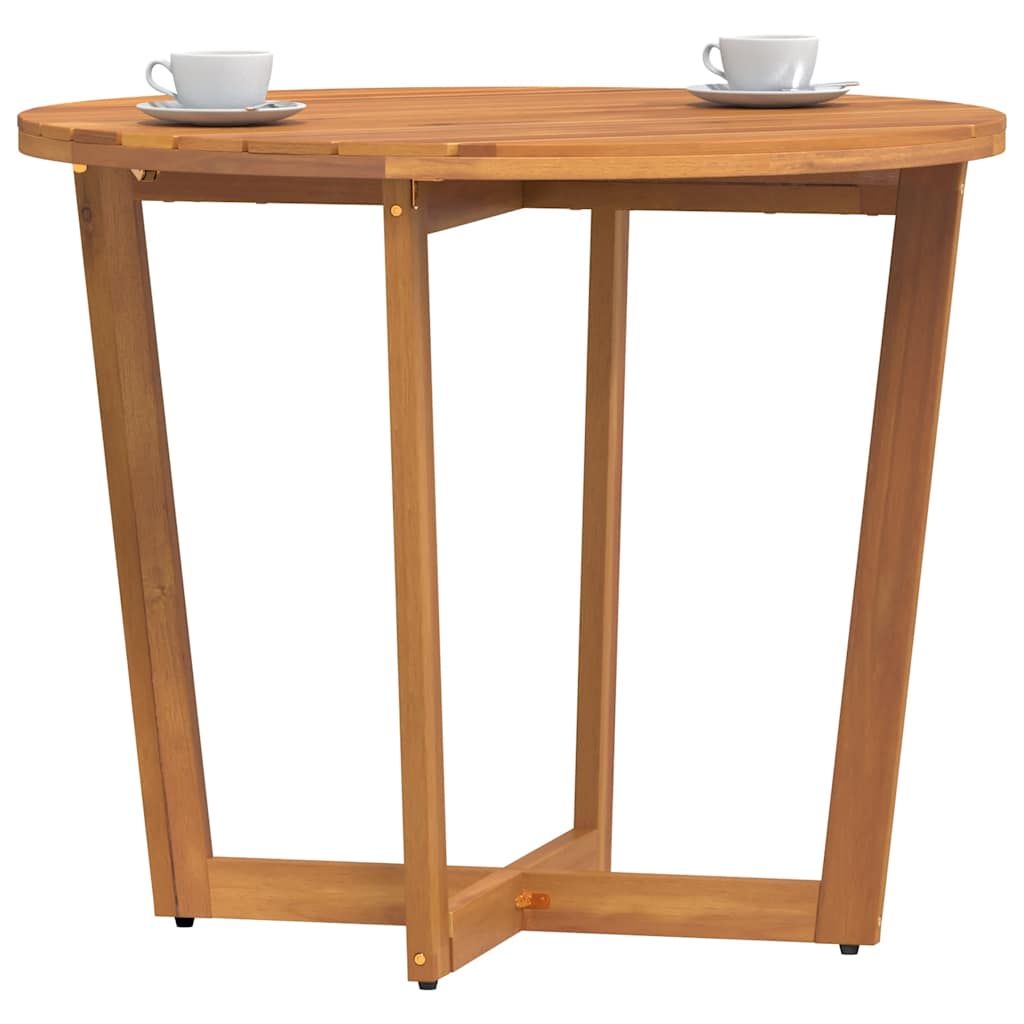 vidaXL Garden Dining Table Round Ø90x75 cm Solid Wood Acacia