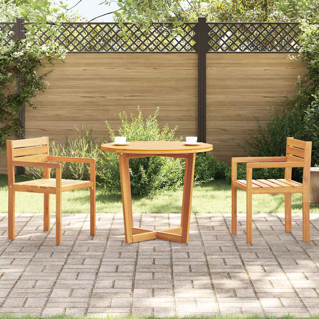 vidaXL Garden Dining Table Round Ø90x75 cm Solid Wood Acacia
