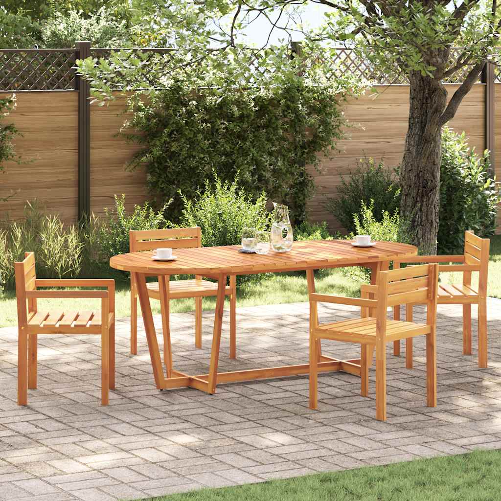 vidaXL Garden Dining Table Oval 200x90x75 cm Solid Wood Acacia
